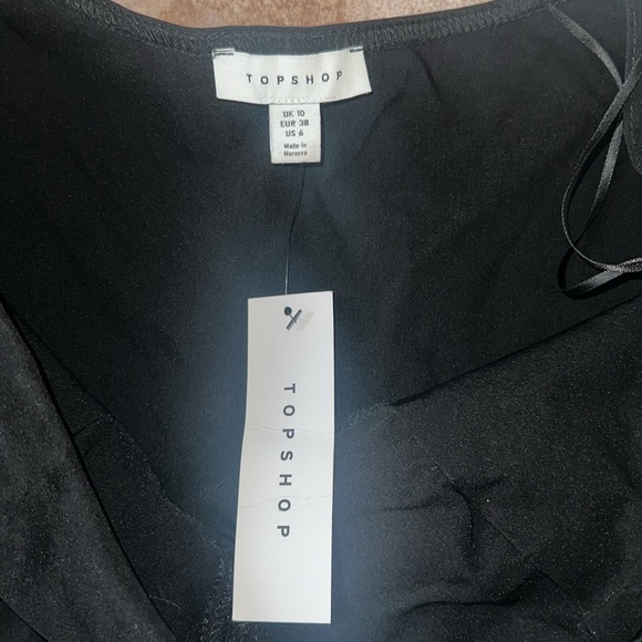 NEW Topshop Black Ruched Off-Shoulder Blouse - Picture 5 of 7